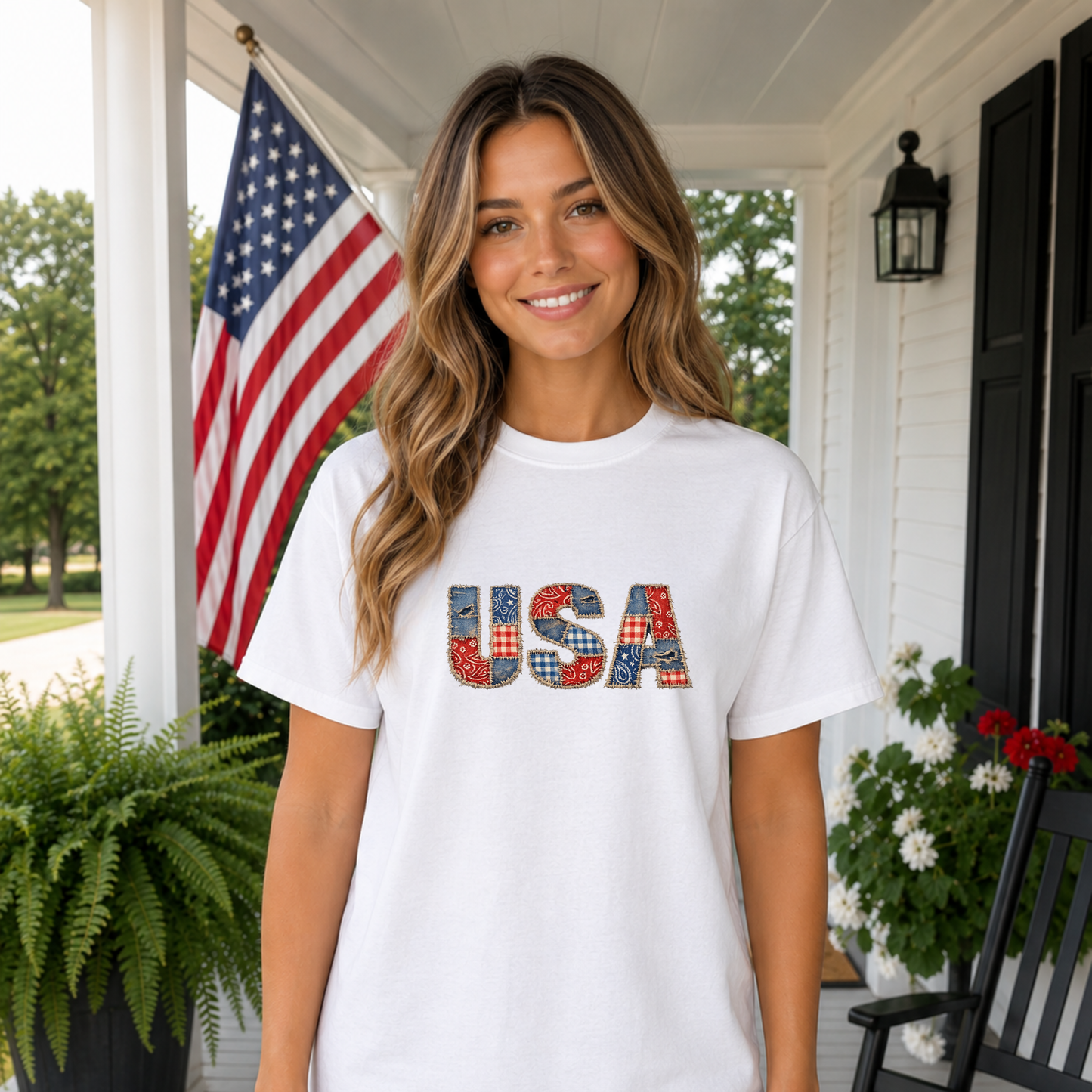 USA White Ladies' T-Shirt